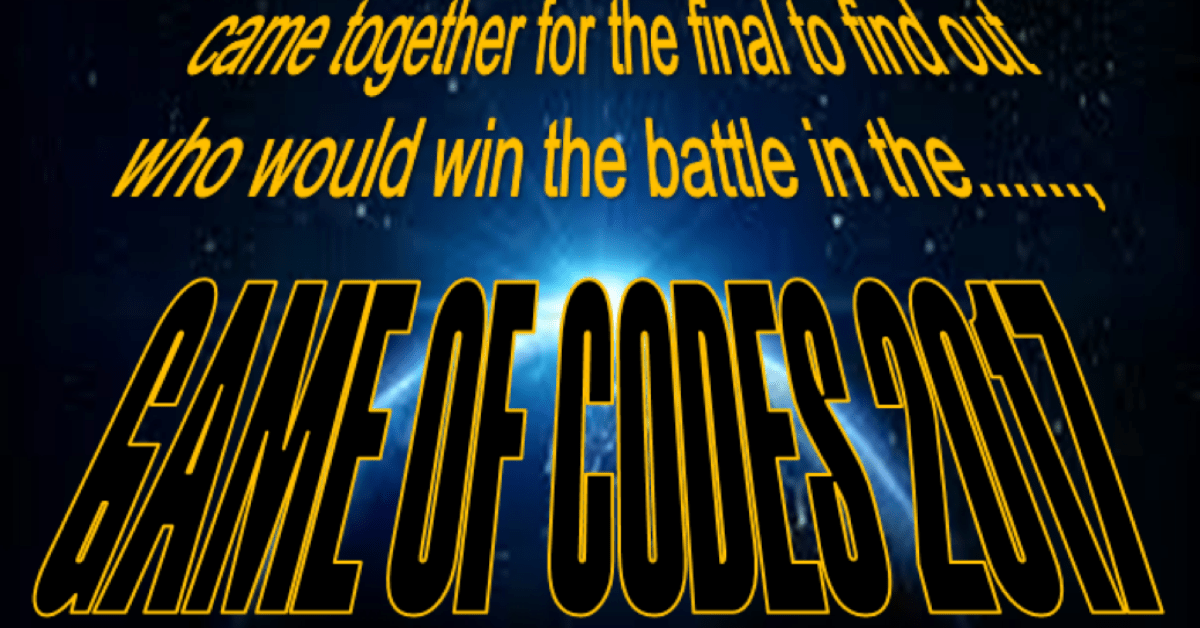 Featured image for “Game Of Codes 2017 Coding Competition”