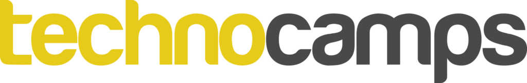 Technocamps core logo in yellow and grey with no blurb